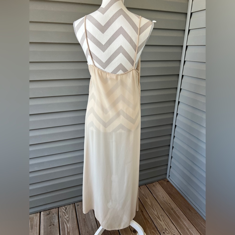 Bonnie Strauss Vintage 80s Satin Button Front Shirt Chiffon Dress With Slip Sz 8 - Picture 5 of 13